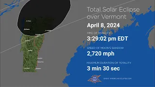 Total Solar Eclipse of April 8, 2024 over Vermont