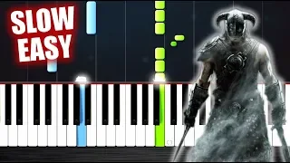 Skyrim Theme - SLOW EASY Piano Tutorial by PlutaX