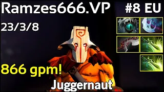 866 gpm! Ramzes666 [VP] Juggernaut - Dota 2  7.18