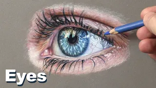 Pastel Portrait Tips ~ How to draw a realistic eye using Pastel Pencils. Narrated Tutorial.