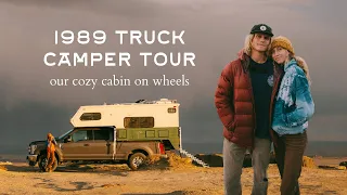 Cabin On Wheels: A Tour of Our Cozy 1989 Renovated Truck Camper | Full Time Living