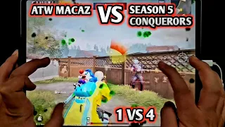 SEASON 5 CONQUEROR CHALLENGED ME | 1 VS 4 | IPAD PRO 6 FINGERS CLAW PUBG MOBILE HANDCAM GAMEPLAY