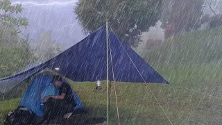 MY BEST VIDEO SOLO CAMPING IN HEAVY RAIN AND THUNDERSTORM 2024 - ASMR