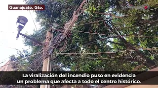 Cables de luz son un riesgo en callejones de la Cañada en Guanajuato capital