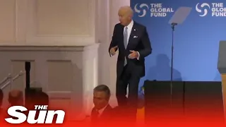 President Biden appears to get 'lost' while leaving the stage at UN Assembly