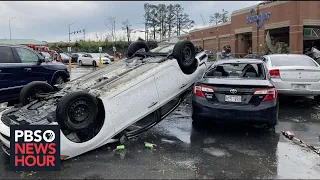 Large tornado plows through Little Rock, Arkansas