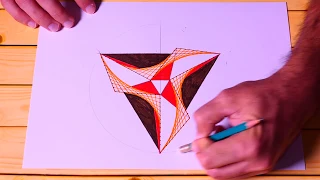 Learn To Paint Geometric Triangle Design In Curve Pattern | Art Tutorial