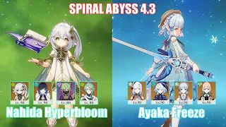 C2 Nahida Hyperbloom & C0 Ayaka Freeze | Spiral Abyss 4.3 | Genshin Impact