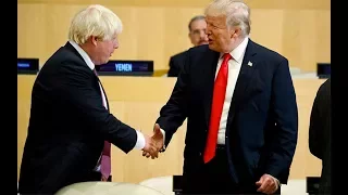 Boris Johnson and Donald Trump meet for first time in public