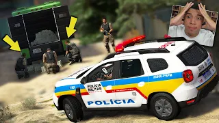 GTA V : MOD POLICIA - PMMG RECUPERA CARRO FORTE ROUBADO DENTRO DA FAVELA!! ( INSANO )