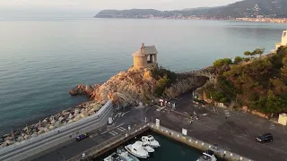 Aerial footage of Alassio (SV), Italy : 10/2022 : Filmato aereo di Alassio con Drone.