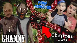 GRANNY HAS A POND MONSTER IN HER BASEMENT!! Granny Chapter Two Horror Game