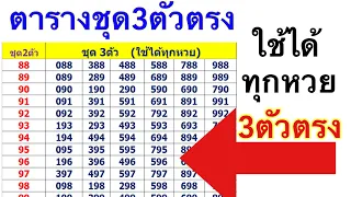 ตารางหวย3ตัวตรง เทียบ2ตัวท้าย ใช้ได้ทุกหวย