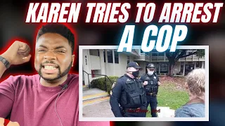 🇬🇧BRIT Reacts To A KAREN TRIES TO ARREST A POLICE OFFICER!