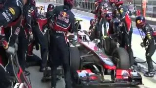 F1 2011GP China Jenson Button Fail in Pit lane