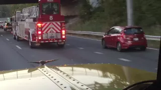 Fire truck changing lanes like a boss.