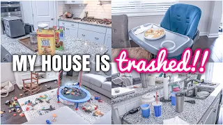 MOM LIFE CLEAN WITH ME | COMPLETE DISASTER CLEANING | MESSY HOUSE TRANSFORMATION