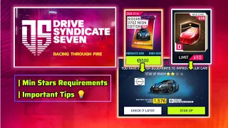 Asphalt 9 | Drive Syndicate 7 | Min cars star requirements | Imp. Tips | Unlock Nissan 370Z neon