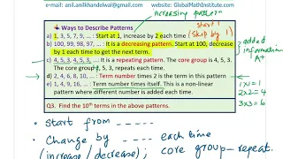 Number Patterns Grade 4 Anil Kumar Lesson Junior Middle School Math Ontario