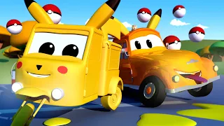 Micuta Carrie si Pikachu - Vopsitoria lui Tom în Orasul Masinilor 🎨 Desene pentru copii