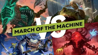 Yargle/Multani, Thalia/Gitrog, Omnath, Slimefoot/Squee | March of the Machine Commander Gameplay