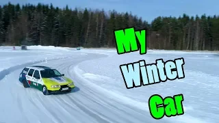 Drifting 900€ Rally Car on Frozen Lake