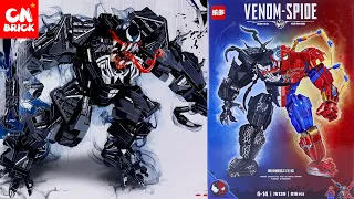 Unoffical Lego Collection 2022 Spiderman Mech VS Venom Mech Unofficial Lego Speed Build