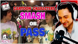 TRIPLETS SMASH OR PASS CARTOON CHARACTERS | GHOST REACTS