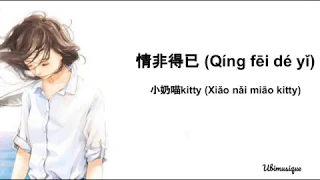 小奶喵kitty (xiao nai miao kitty) - 情非得已 (Qing fei de yi) Lyrics (CHN/PIN/ENG)