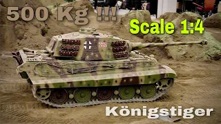 500Kg Mega RC Tank King Tiger Scale 1: 4 Demonstration | Metal | Intermodellbau Dortmund 2021