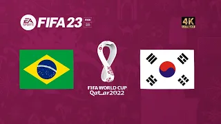 FIFA 23 Gameplay | Brasil x Coréia do Sul | Copa do Mundo Qatar 2022 | Oitavas de Final [4K 60FPS]