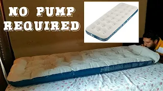 How to inflate Camping Air Mattress without Pump, Decathlon Air Basics 70 Single Person Mattress