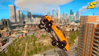 GTA 4 Swingset Glitches - Crash Testing Real Car Mods Ep.1