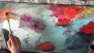 Abstract Floral painting / Acrylic Painting/Demo/MariArtHome