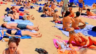 Playa de Bogatell 4K Barcelona  Beach Walk Tour