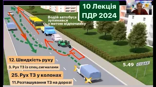 10 Лекція ПДР 2024 11.РОЗТАШУВАННЯ ТЗ на дорозі 12.ШВИДКІСТЬ руху 3.рух із СПЕЦ.СИГНАЛАМИ 25.КОЛОНИ