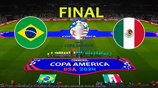 BRAZIL vs MEXICO - FINAL | Copa America USA 2024 | Full Match All Goals | PES Gameplay