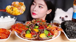 ASMR * SOY SAUCE MARINATED GIANT SNOW CRABS 🦀RICE THIEF! GEJANG ★ RICE & SEAWEED & KIMCHI 🇰🇷MUKBANG