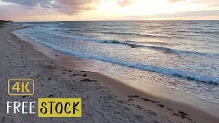 Drone Flying Over Beach at Sunset [4K] | Free Drone Footage