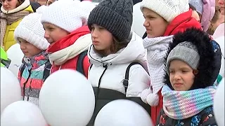 Акция памяти о жертвах в Кемерово