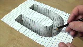 Drawing U Hole - How to Draw Letter U in Line Paper - By Vamos