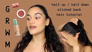 GRWM + half up / half down hair tutorial