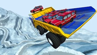 Snow Cliff Jumps & Falls BeamNG.drive