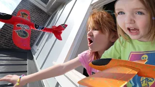 ROOF RESCUE MiSSiON!!  Adley & Niko save our Airplane! Family Surprise inside the airport we're HOME