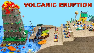 LEGO VOLCANIC ERUPTION, TSUNAMI and SINKING of the CITY - DISASTER Action MOVIE ep 68