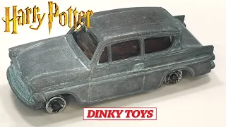 Dinky restoration Ford Anglia No. 155 from Harry Potter. Diecast model toy.