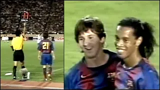 La Primera Vez que Messi y Ronaldinho Jugaron Juntos!!