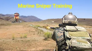 "American Marine Sniper Training in the Scenery."