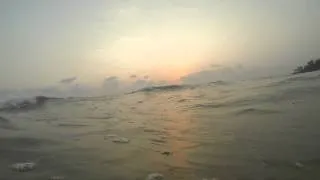 Riding waves with GoPro Hero 3. Fun in sea water