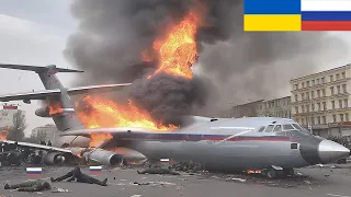 Scary moment! all crew NOT survived. after Russian Il-76 military transport plane was shot down.